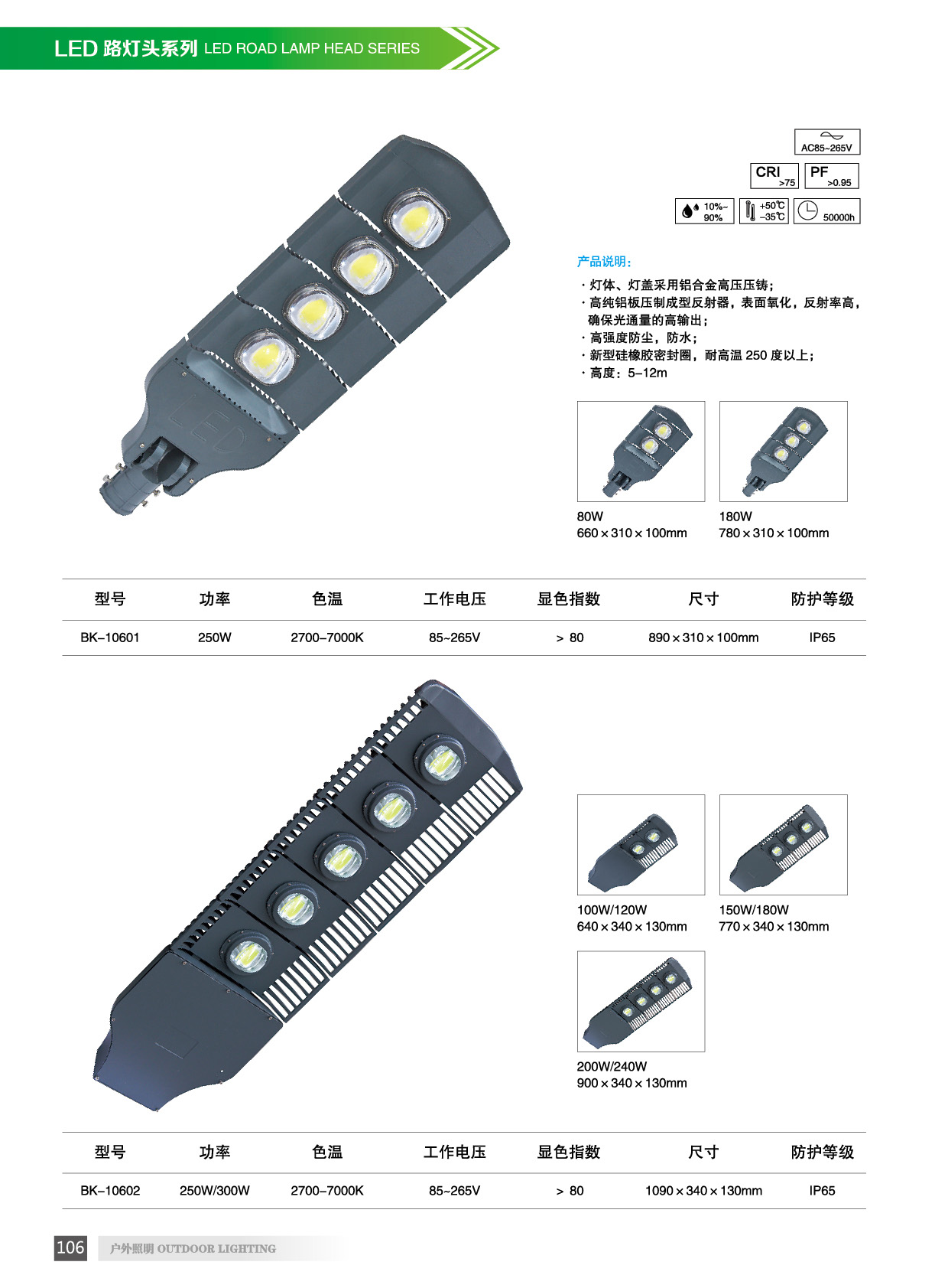 LED路燈頭系列 戶外LED照明燈具 戶外LED燈具 古鎮(zhèn)LED燈具廠家