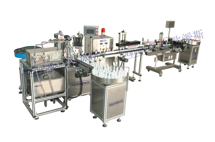 小瓶灌裝鎖蓋貼標(biāo)生產(chǎn)線(xiàn)