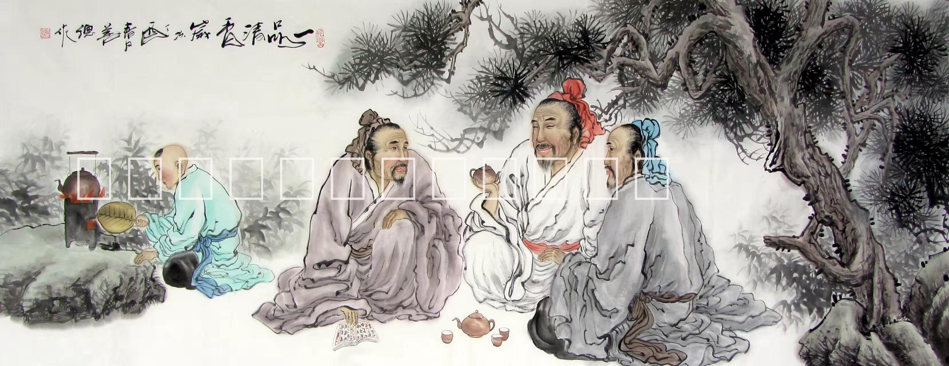 純手繪古典人物國畫畫框裝裱裝飾畫圖片/純手繪古典人物國畫畫框裝裱裝飾畫樣板圖 (4)