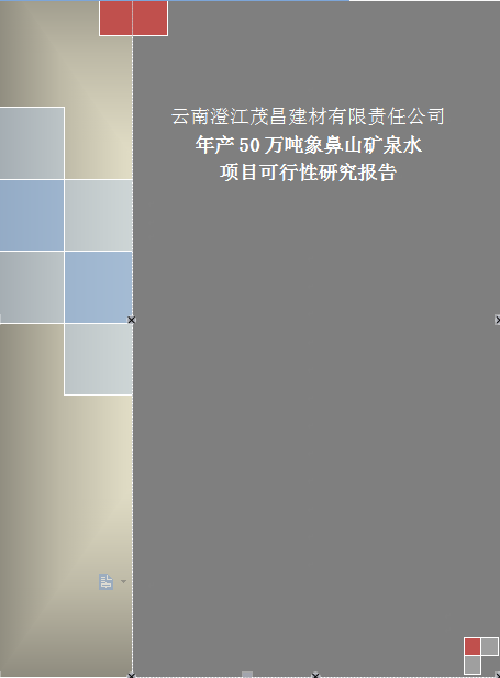 礦泉水項(xiàng)目可行性研究報(bào)告圖片