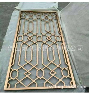 黑鈦花格不銹鋼屏風(fēng)圖片/黑鈦花格不銹鋼屏風(fēng)樣板圖 (2)