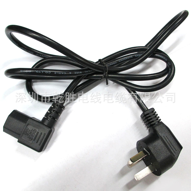 國(guó)標(biāo)三插90度品字尾電源線圖片/國(guó)標(biāo)三插90度品字尾電源線樣板圖 (1)