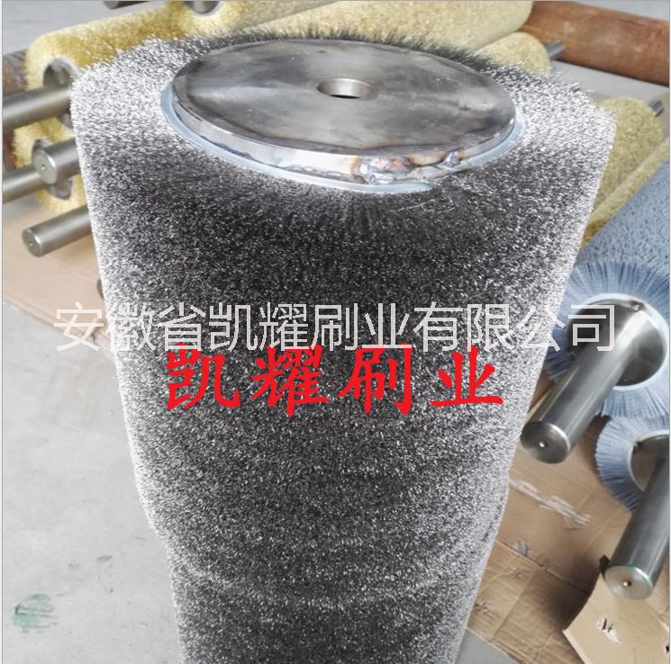 凱耀廠家定做工業(yè)鍍銅鋼絲刷輥，鋼板去毛刺不銹鋼絲刷輥質(zhì)優(yōu)價廉