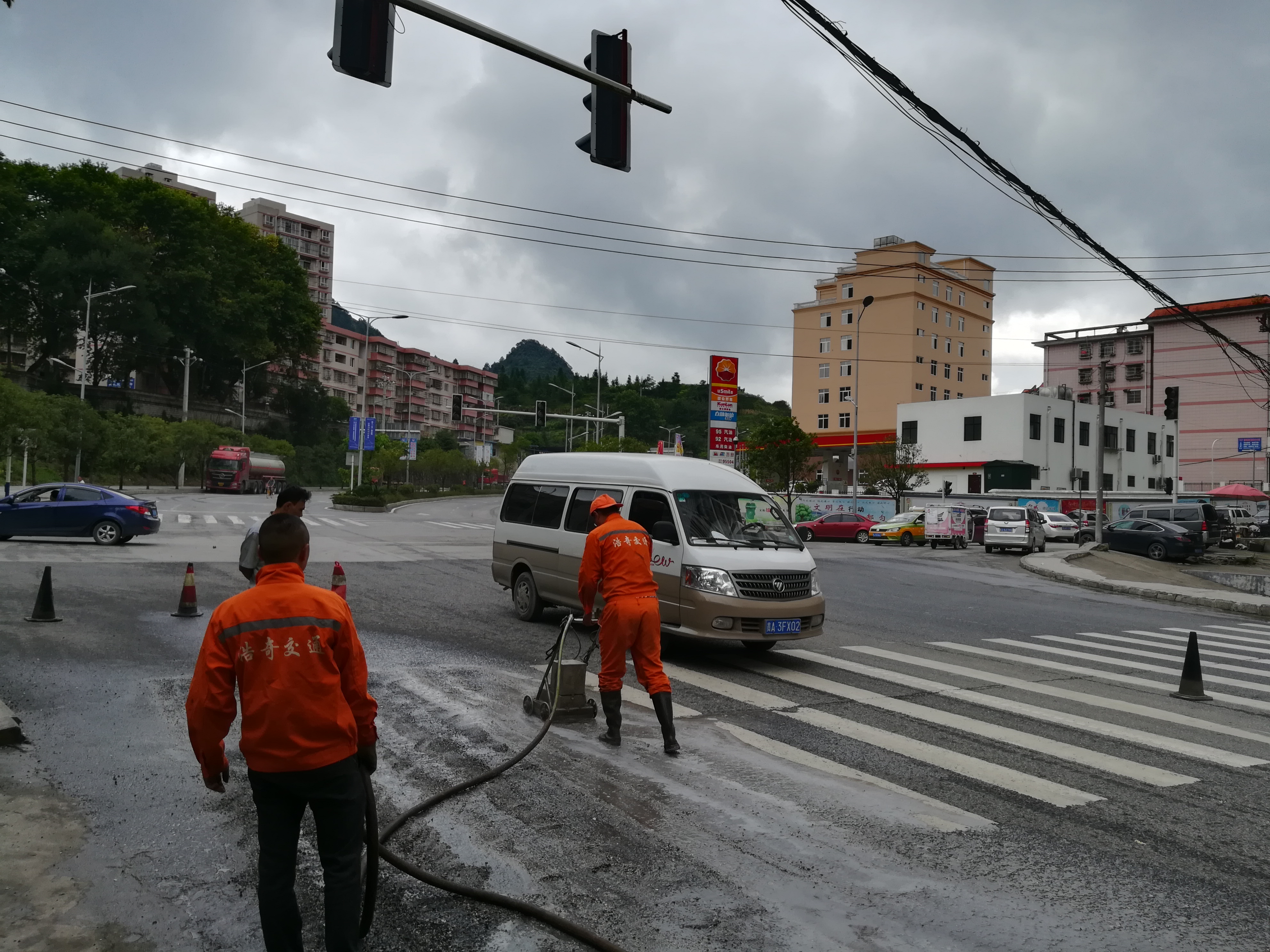 息烽道路劃線施工圖片