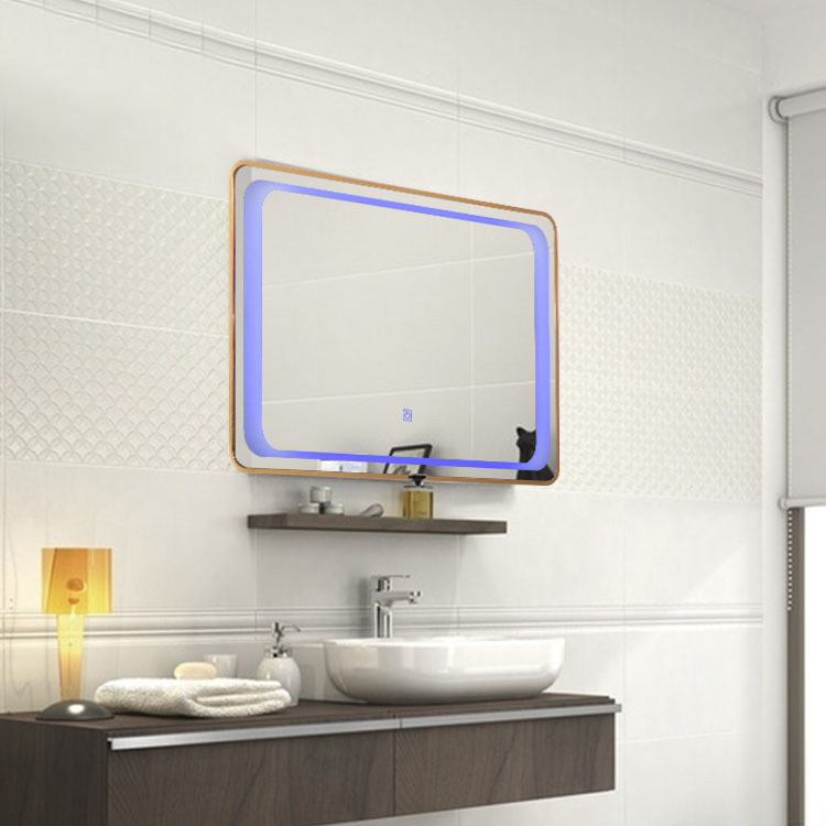 衛(wèi)生間LED浴室鏡 酒店壁掛LED觸摸開關(guān)衛(wèi)浴鏡 方形浴室鏡子可定制