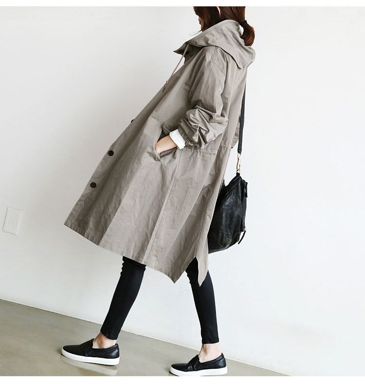 上饶市2017年秋季宽松连帽风衣厂家