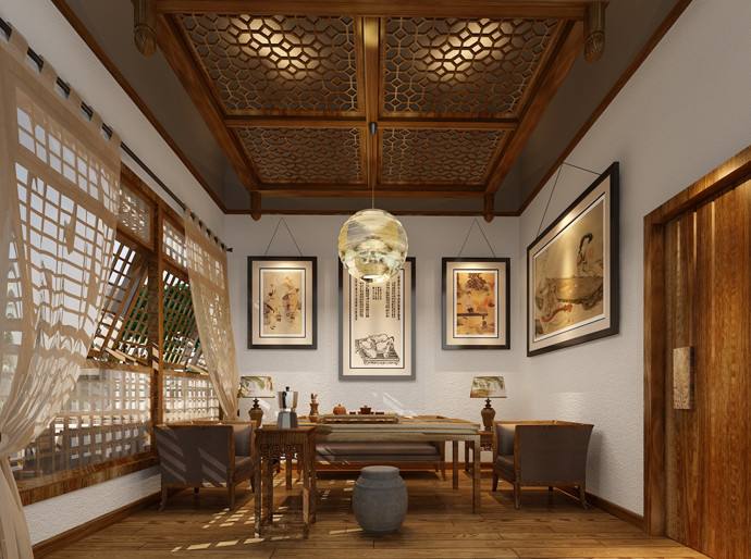 原木/整木/實木茶室定制