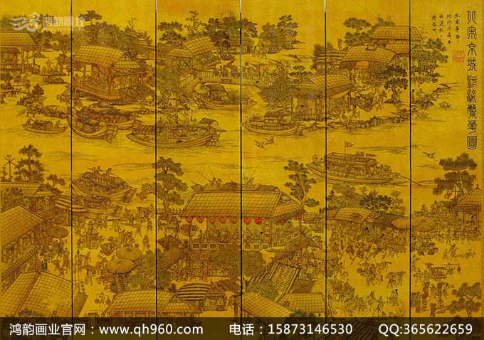 鴻韻畫(huà)業(yè)福建漆畫(huà)定制廠家清明上河圖片/鴻韻畫(huà)業(yè)福建漆畫(huà)定制廠家清明上河樣板圖 (3)