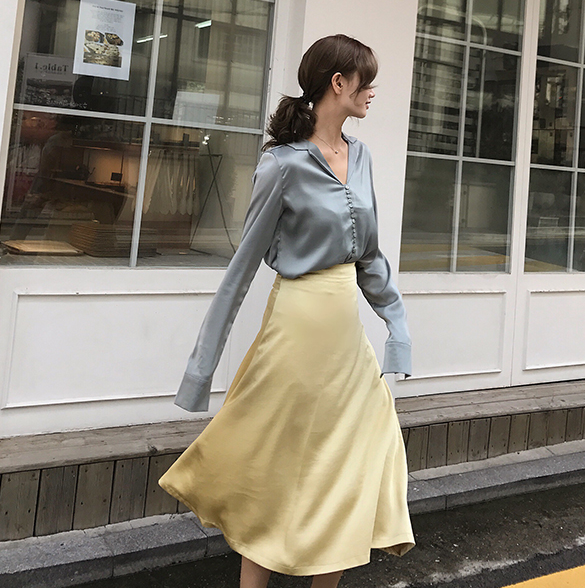 綢緞v領襯衫圖片/綢緞v領襯衫樣板圖 (4)