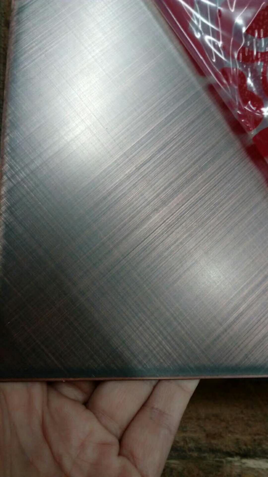 不銹鋼啞光紅古銅交叉拉絲圖片