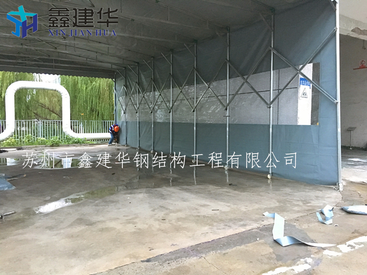 蘇州移動雨篷大型推拉雨篷伸縮雨棚