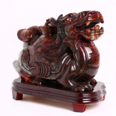 促銷擺件_家宅天然岫玉龍龜一對|運緣閣吉祥物