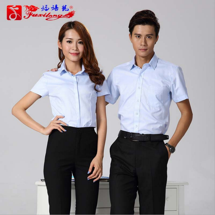 廠家直銷男女短袖小方領(lǐng)襯衫 職業(yè)裝定制 工作服logo定制 工作服生產(chǎn)廠家 工作服批發(fā)價(jià)格 商務(wù)襯衫批發(fā)價(jià)格