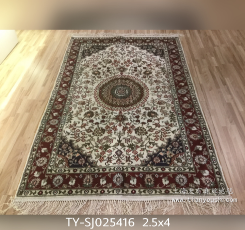 高密度波斯手工真絲地毯 收藏價值毯 客廳臥室書房餐廳地毯歐式美式古典