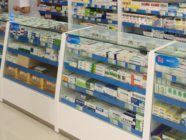 藥店玻璃層板貨架 西藥處方柜寶龍圖片