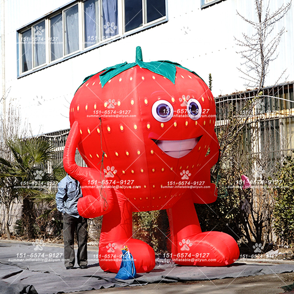 草莓节充气草莓 充气仿真草莓水果气模 草莓气模 大型草莓模型