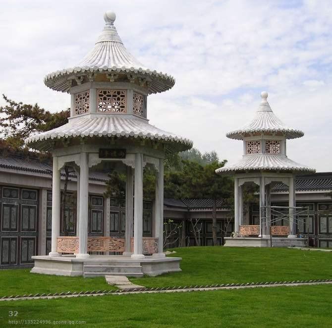 河北曲陽雙層石涼亭 庭院石涼亭