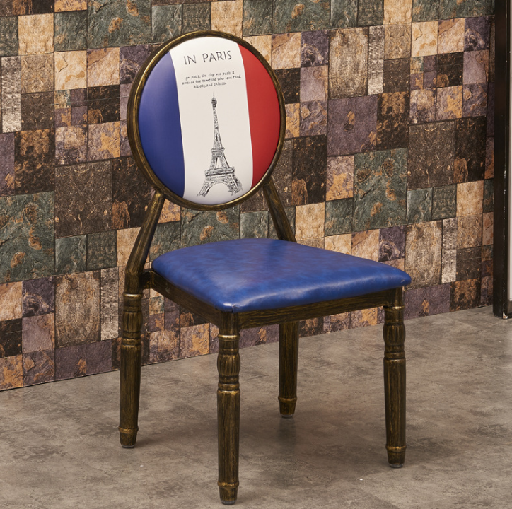 工業(yè)風(fēng)鐵藝復(fù)古酒店西餐廳桌椅組合主題餐廳桌椅組合