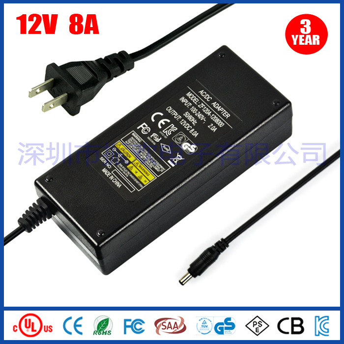 振欢电源足功率96W电源适配器12V8A适配器ZF120A-1208000适配器LED电源