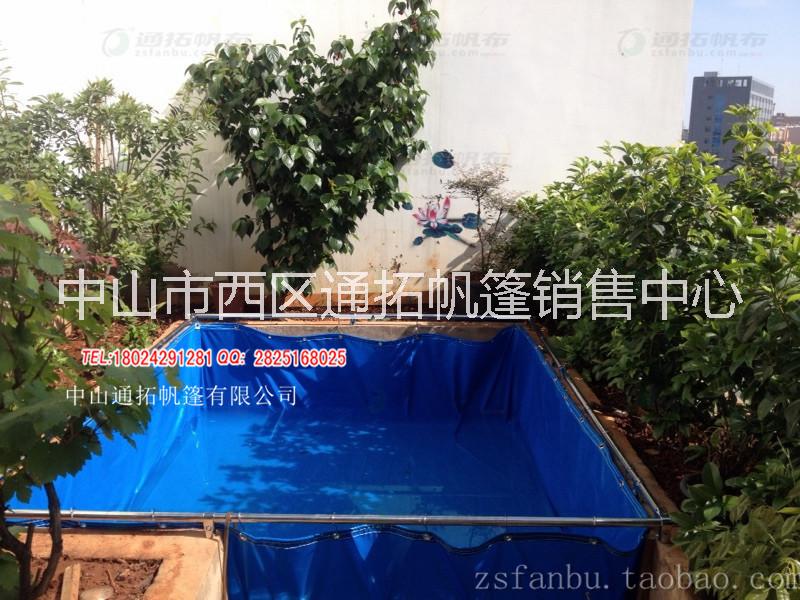 帆布錦鯉魚池_大型帆布魚池蓄水池_臨時育苗池游泳池_防曬耐老化加厚定制