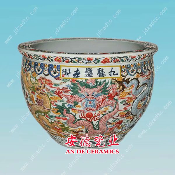 手繪陶瓷大缸廠家定制批發(fā)圖片