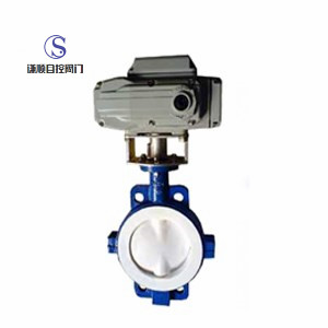 D971F46電動(dòng)襯氟對(duì)夾蝶閥圖片