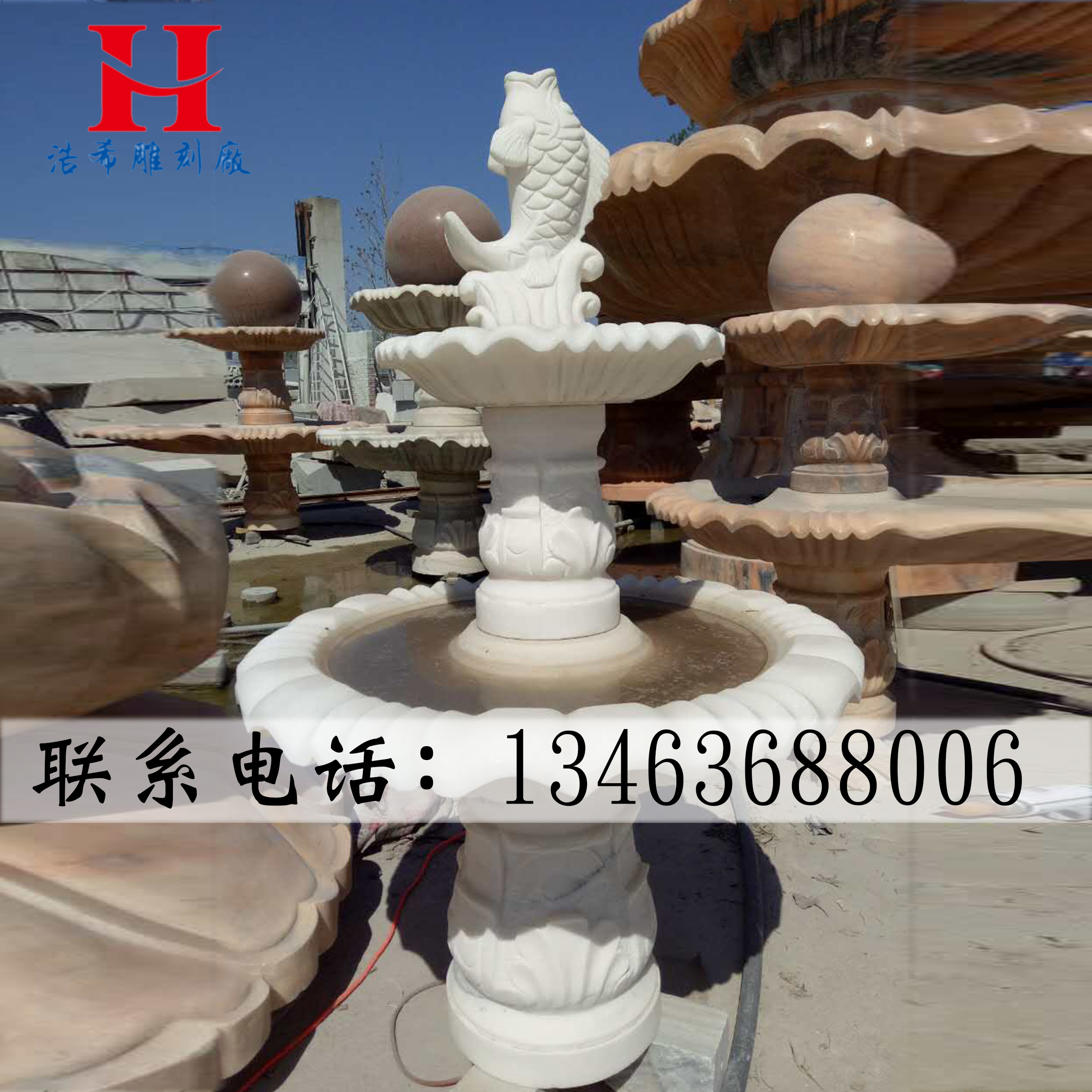 石雕噴泉別墅庭院公園戶外園林景觀圖片/石雕噴泉別墅庭院公園戶外園林景觀樣板圖 (4)