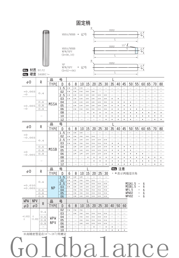 深圳市固定销MSSA、MSSB、NP、厂家