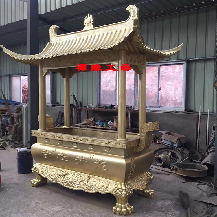 鑄銅長方形帶蓋香爐圖片/鑄銅長方形帶蓋香爐樣板圖 (1)