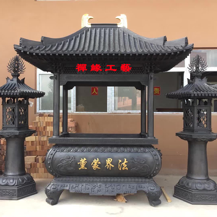 三清殿銅雕香爐，大型戶外插高香香爐，蒼南鑄造香爐廠家