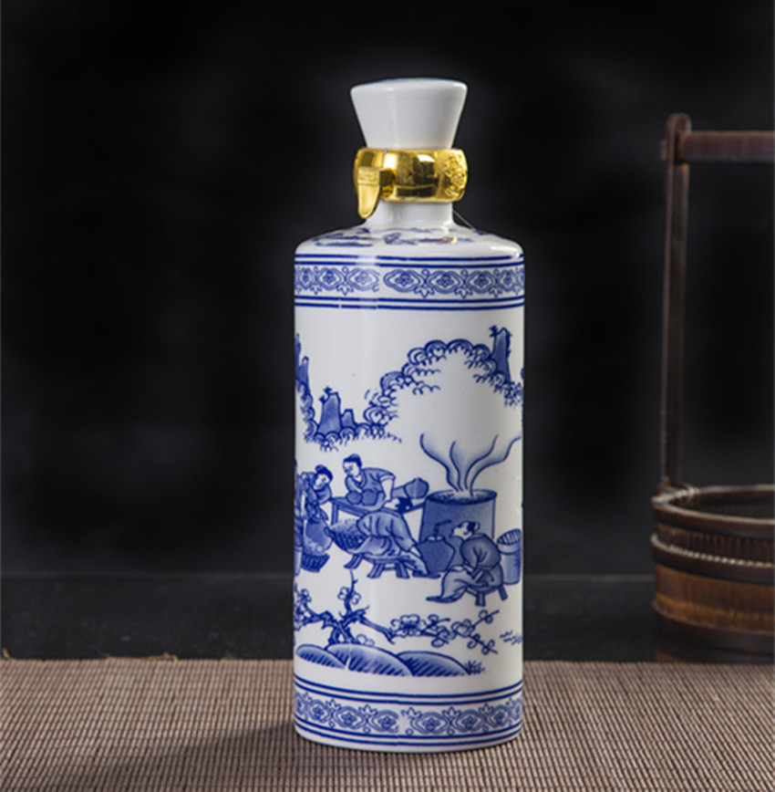 青花酒瓶圖片/青花酒瓶樣板圖 (1)