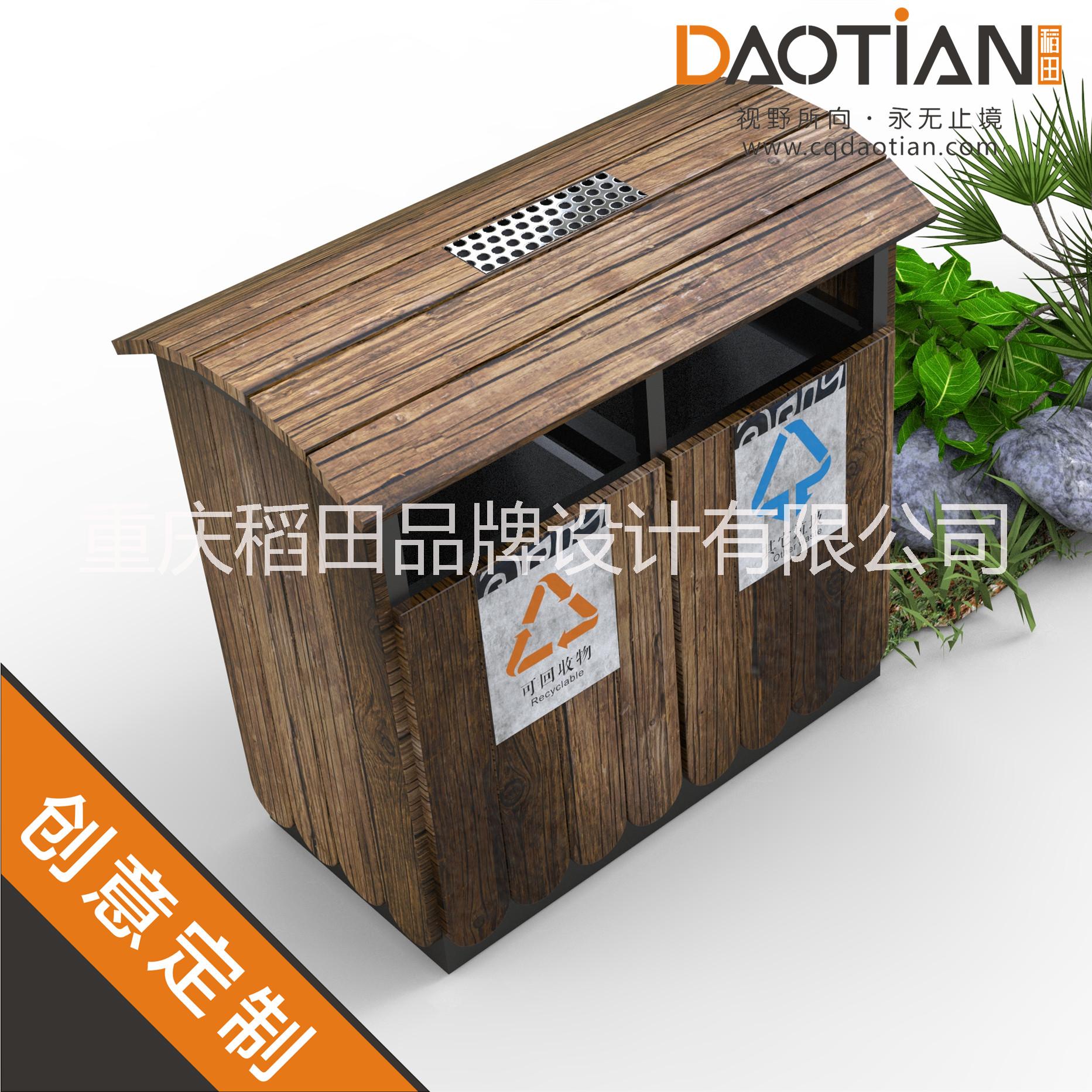 戶外創(chuàng)意木紋不銹鋼垃圾桶分類垃圾桶小區(qū)街道環(huán)衛(wèi)垃圾桶
