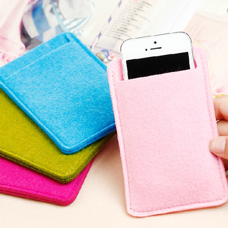 廠家毛氈手機包 時尚糖果色毛氈手機保護套 低價批發(fā) 可定制logo圖片