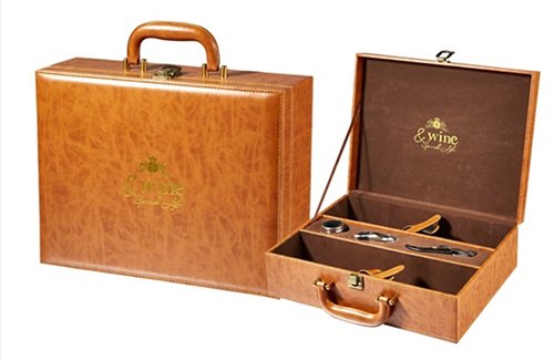 木紋棕色雙支皮盒圖片/木紋棕色雙支皮盒樣板圖 (2)