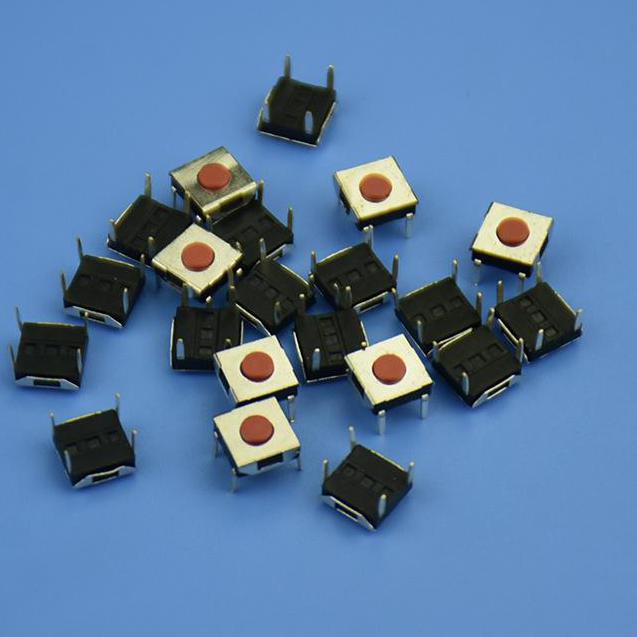 輕觸開關(guān)6.2*6.2銅腳銅蓋進(jìn)口不銹鋼彈片高壽命按鍵開關(guān)紅色  輕觸開關(guān)微動(dòng)開關(guān)