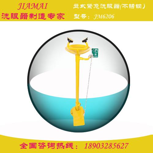 洗眼器/不銹鋼立式緊急洗眼器（腳踏式）JM6206實驗室洗眼器