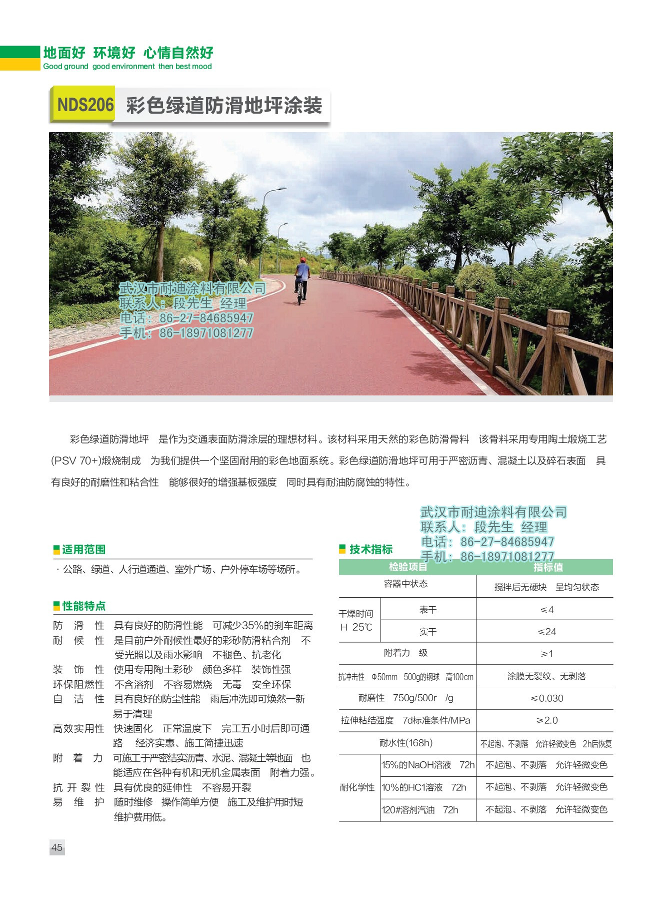 NDS206彩色綠道防滑地坪涂裝圖片