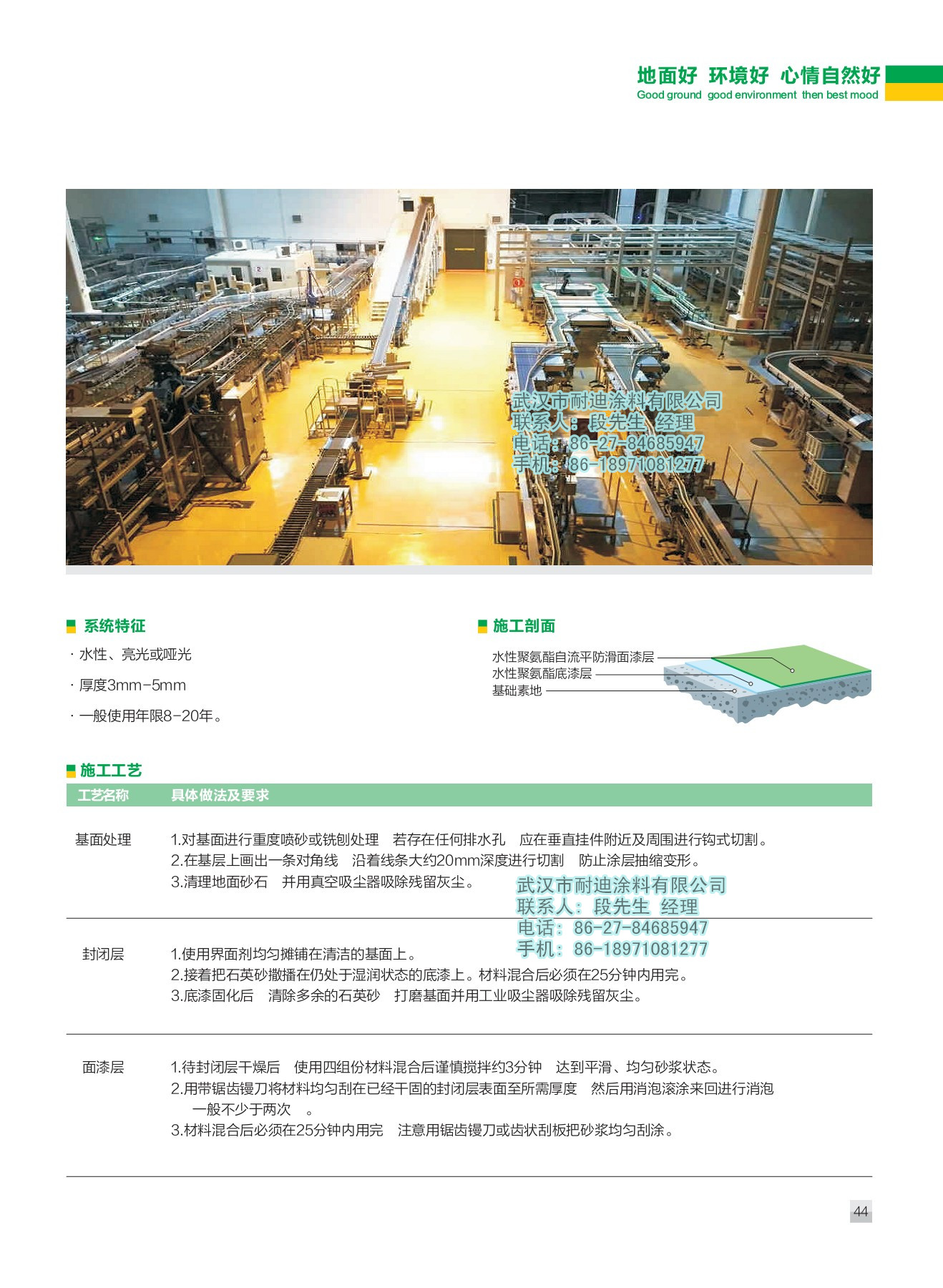 水性聚氨酯自流平防滑地坪涂裝圖片