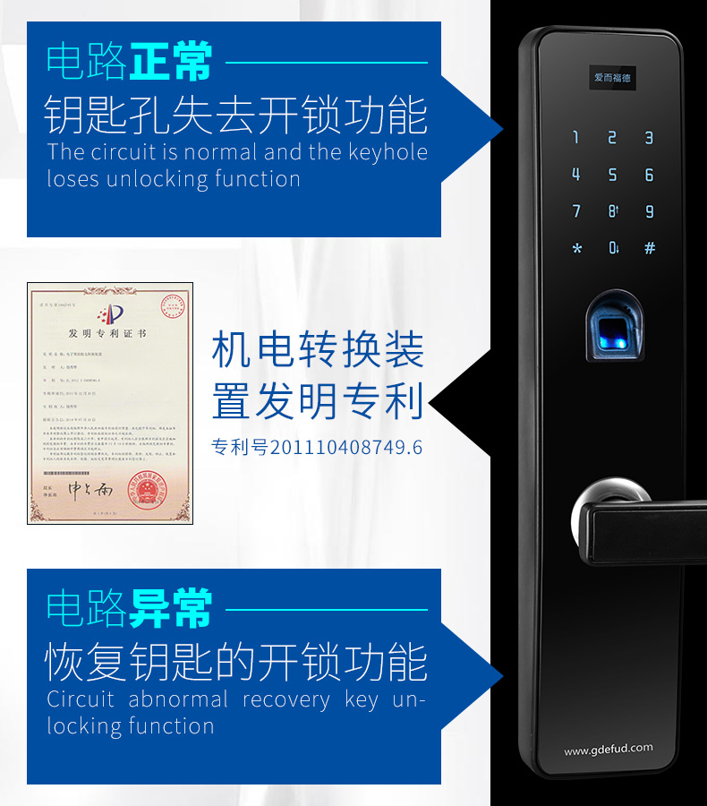 指紋鎖專賣店  愛而福德指紋鎖#智能電子指紋鎖 &高 級(jí)指紋密碼鎖廠家直銷 重慶防盜門指紋鎖