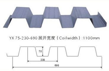 唐山寶駿開口式樓承板YX75-230-690廠家直銷 | 樓承板YX75-230-690
