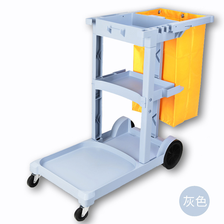 白云多功能工具車洗車房酒店商務(wù)樓保潔工具車手推車帶袋子工具三層車