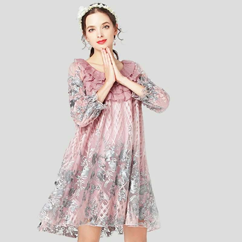中*甜美氣質(zhì)長袖連衣裙|中*品牌折扣女裙|庫存服裝批發(fā)