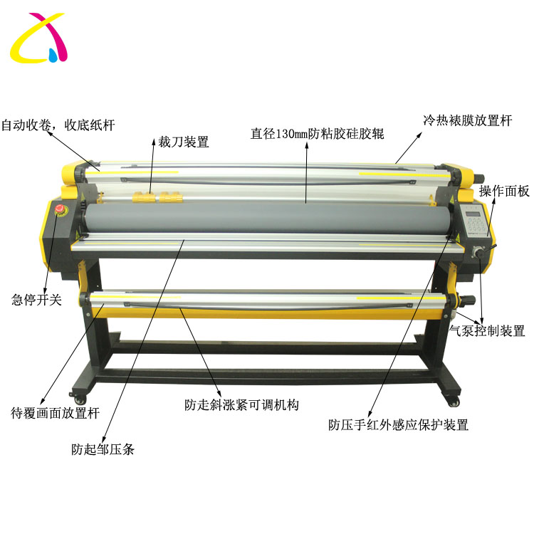 供应广州全自动低温冷裱机1.6米宽覆膜机写真机的好配套图片