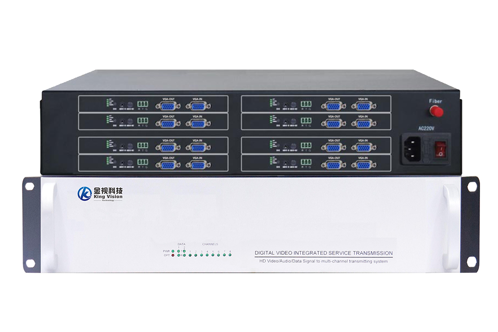 8路VGA光端機(jī)+環(huán)出+雙向音頻+數(shù)據(jù)