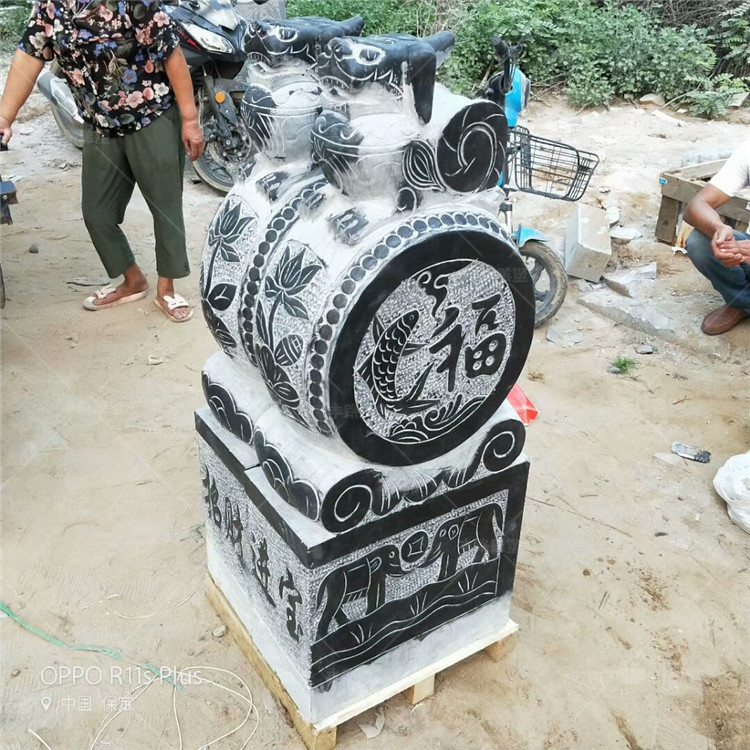 青石仿古做舊門墩圖片/青石仿古做舊門墩樣板圖 (4)