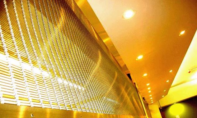 廠家供應(yīng)JY鍍金 烤漆金屬裝飾網(wǎng)簾 褶皺金屬垂直網(wǎng)簾