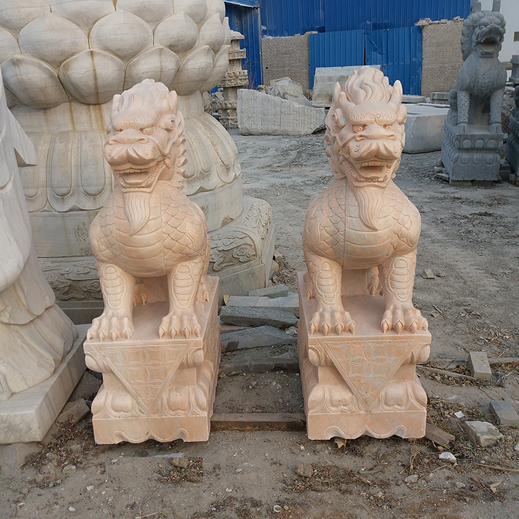 漢白玉石雕麒麟圖片/漢白玉石雕麒麟樣板圖 (2)