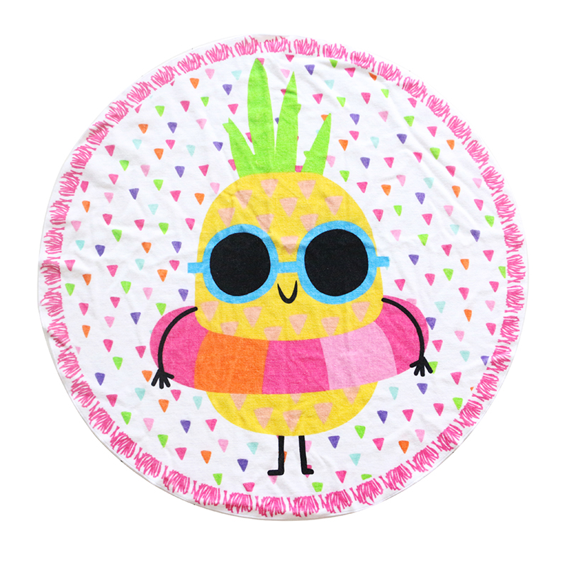 定制夏季超大歐美純棉圓形沙灘巾廠