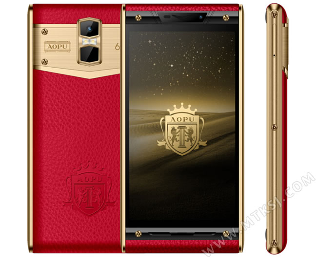 AOPU6656手機  時尚輕奢高端牛皮手機 小牛皮手機奧浦6656