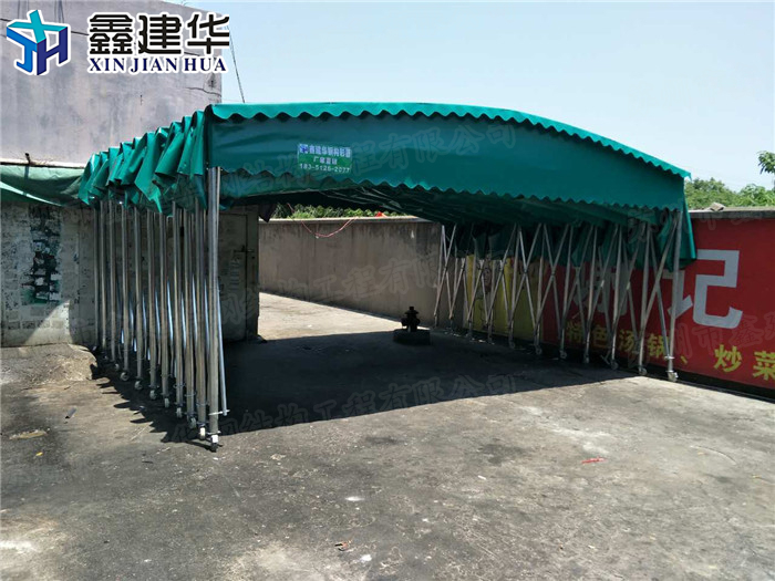 張店區(qū)戶外伸縮推拉雨棚鑫距華量大從優(yōu)   伸縮推拉雨棚鑫距華廠家